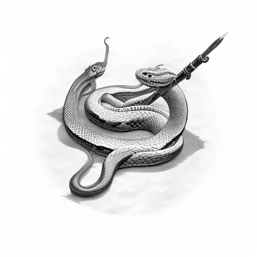 Snake With Sword And Script