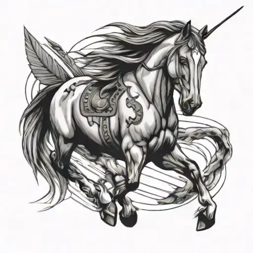 Running Horse With 2 Arrows Crossed