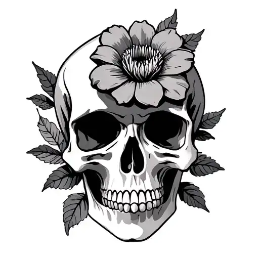 Skull And Flower