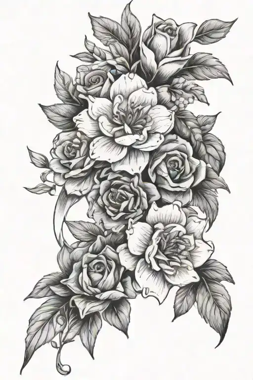 November And June And July Birth Flower In A Bow