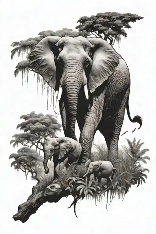Elephant Jungle Scene
