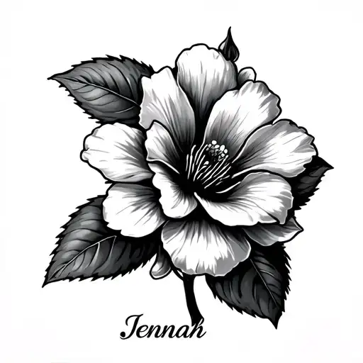 Jennah With A Misshibiscus Flower And In A Beautiful Font But Make The Flowers Small And My Name Big