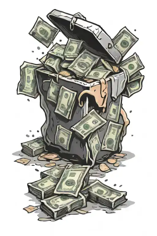 A Frosty Ice Cube Melting Into A Pile Of Money And Prescription Pills