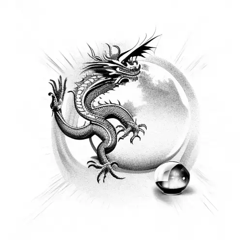 Dragon Hand Coming Out Of Crystal Ball