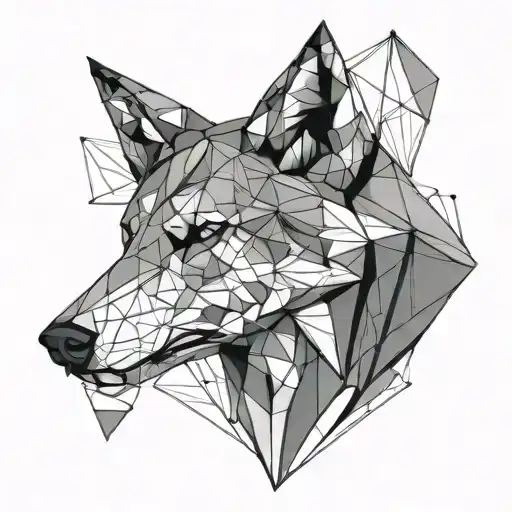Geometric Wolf Origami Style