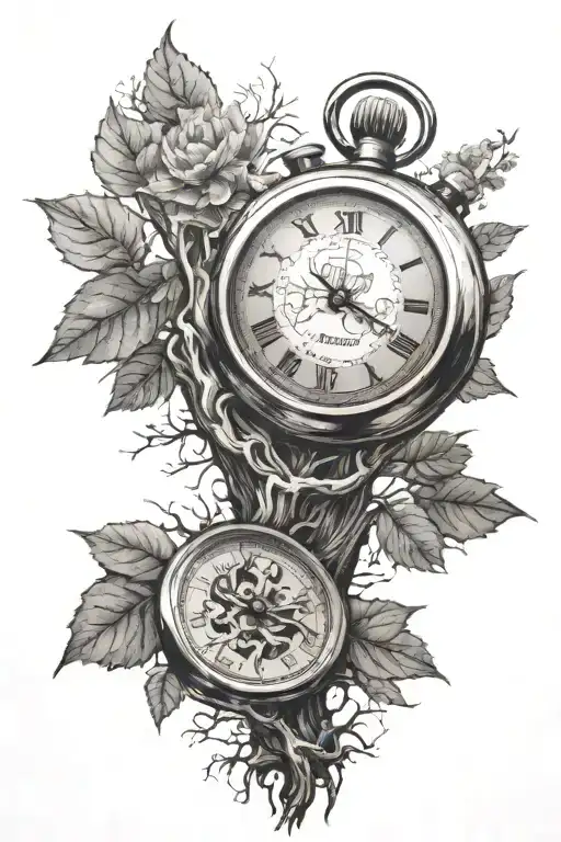 Stopwatch Inside Of A Tree