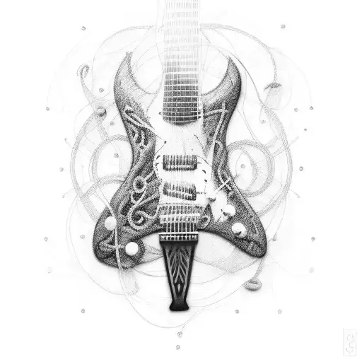 A Guitar With Nature-inspired Elements Intertwined In Its Strings