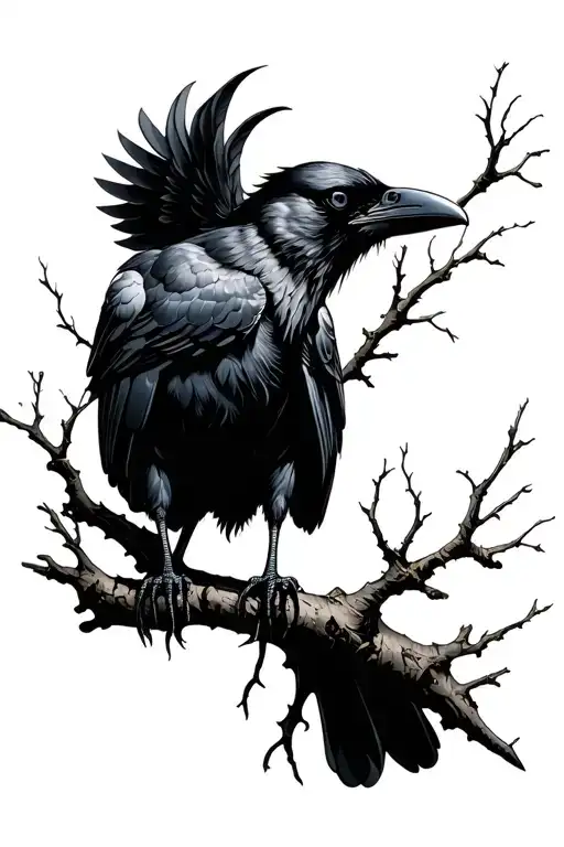 Raven On A Branch