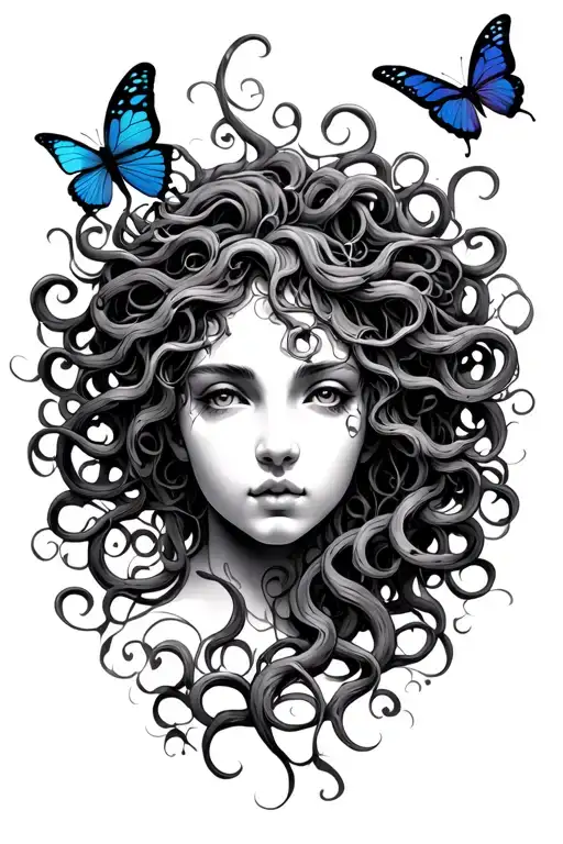 Medusa With Butterflies
