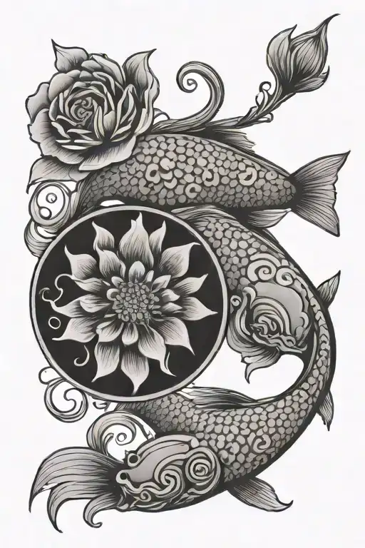 Fish Yin Yang Flower