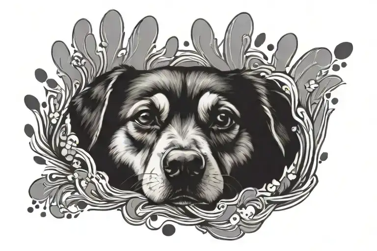 Dog Face Inside Paw Print