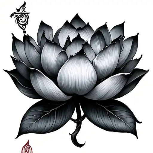 Amor Fati With Lotus Flower Intertwined
