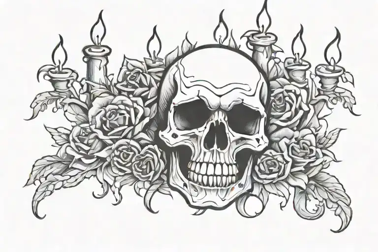 Skull With Candles