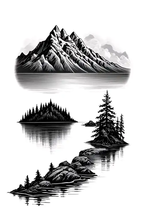 Lake And Mountains In The Background