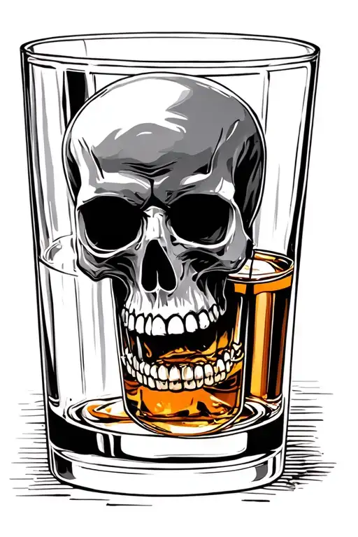 Whiskey Glass With Skull