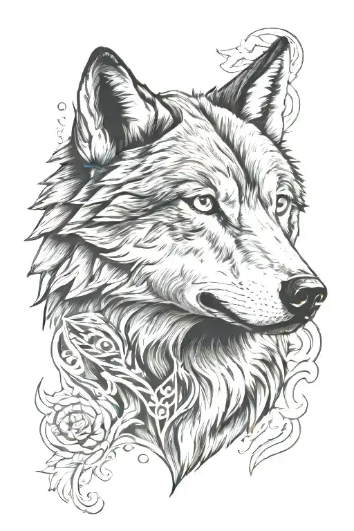 Frontal View Lone Wolf Head