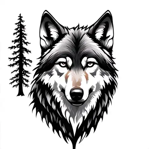 Wolf And Forest Tatto