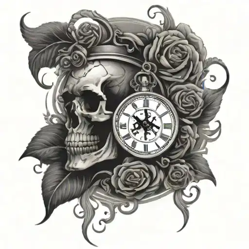 Stoic Clock Skull