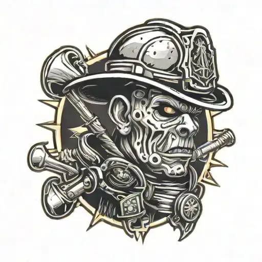 Pinhead Firefighter With Nails Sticking Out
