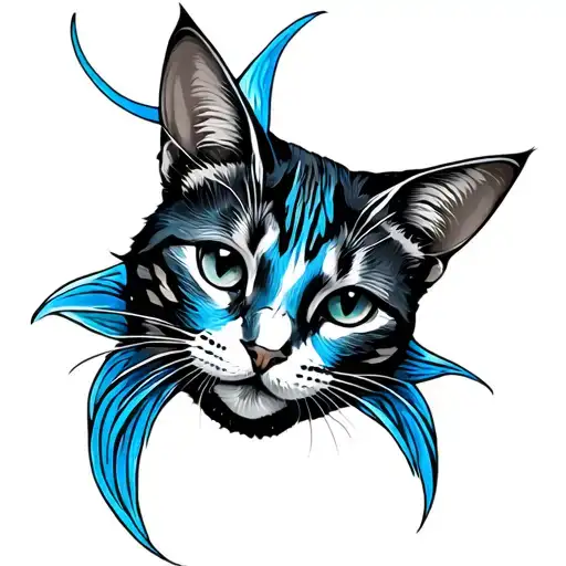 Cat Pisces Zodiac Sign Blue