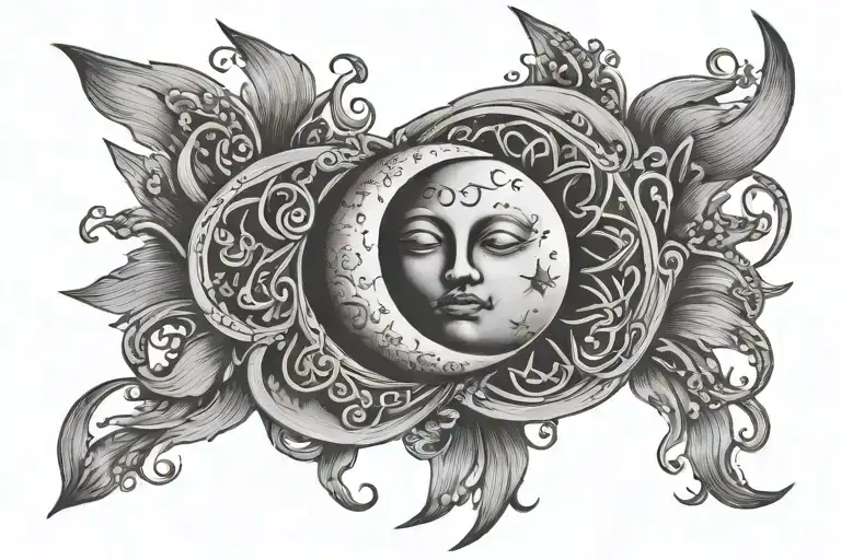 Moon Intertwined With The Sun