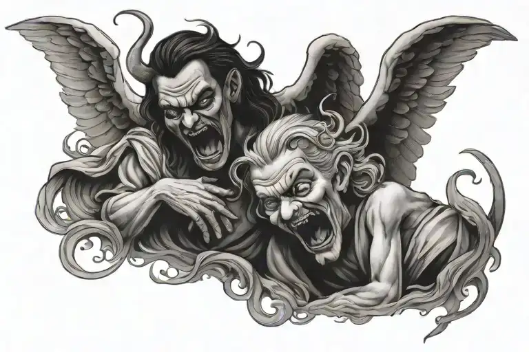 Crying Angel And Laughing Demon