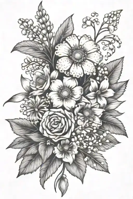 Marigold And Lily Of The Valley Bouquet Tied