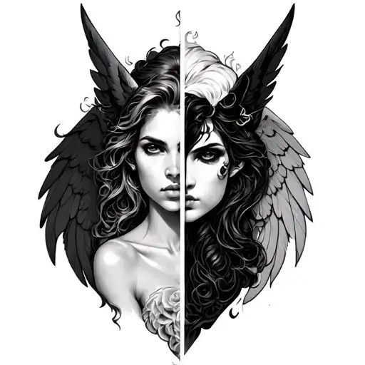 Half Good Half Evil Angel