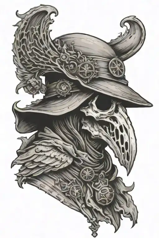 Plague Doctor And Buffalo Skull