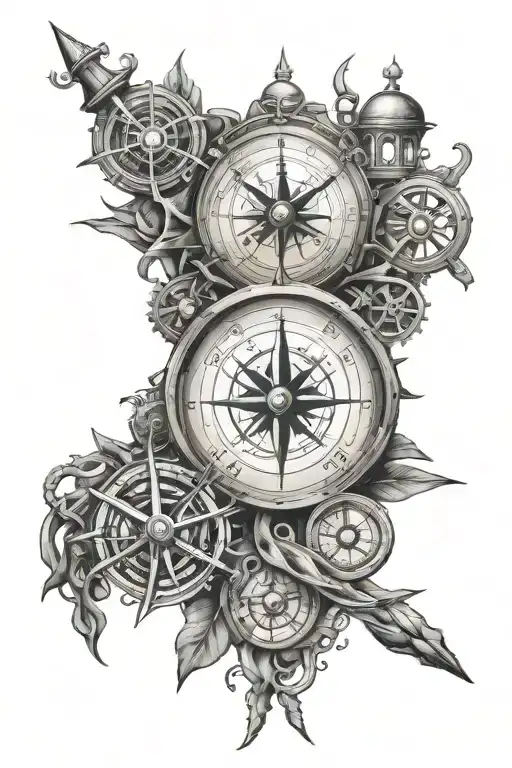 Steam Punk Nautical Compass Suicide Survivor