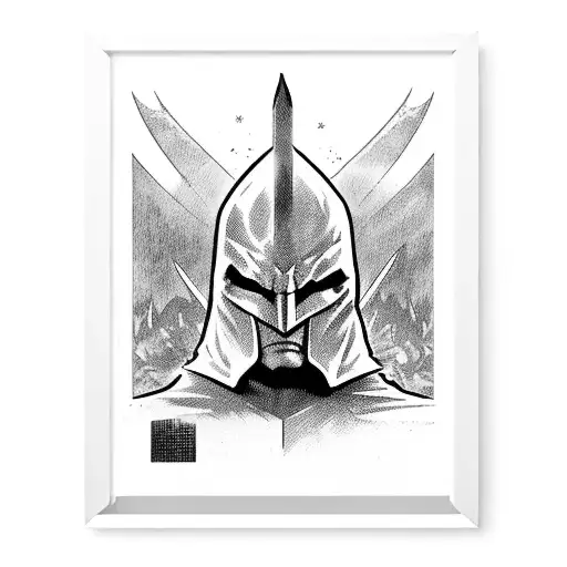 Comic Framed Dark Knight With Greatsword