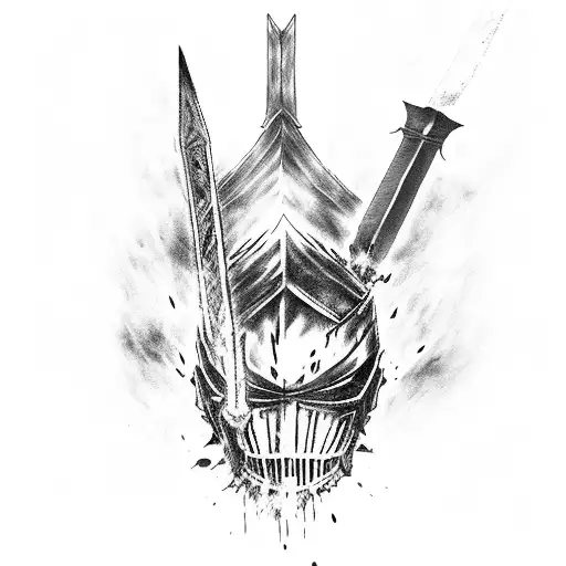 Ink Dripping Dark Souls Knight With Greatsword