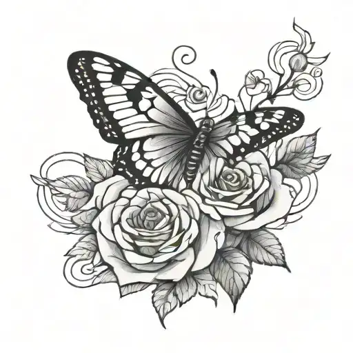 Y2k Rose With Butterfly