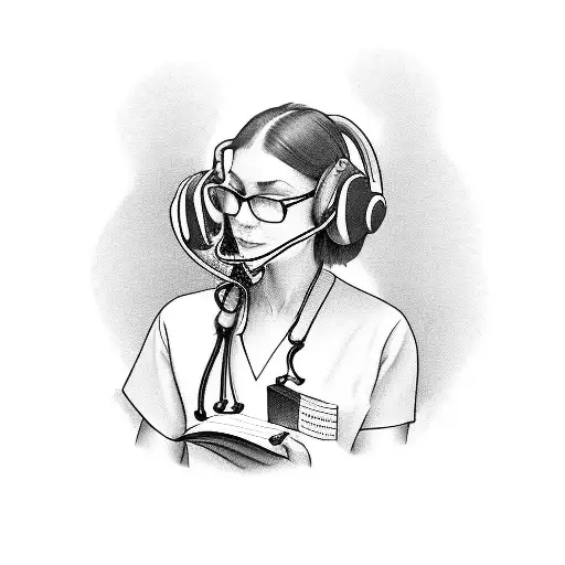 A Veterinary Nurse Wearing Headphones While Reading A Book And Sipping Coffee