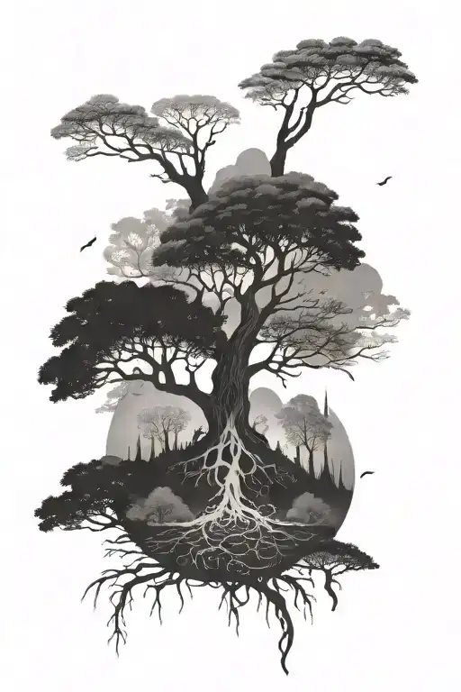 Ygdra Tree And 9 Realms