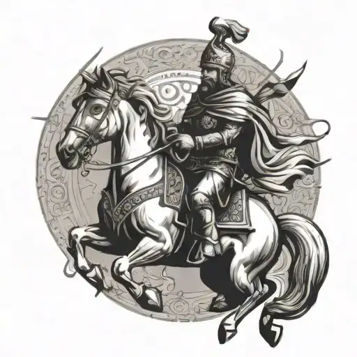 Sultan Baybars Wearing His Mask And Riding Pegasus Horse Jumping