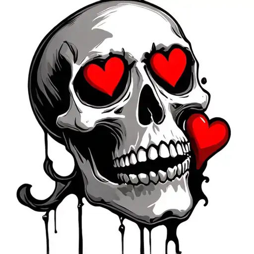 Skull With Heart Eyes