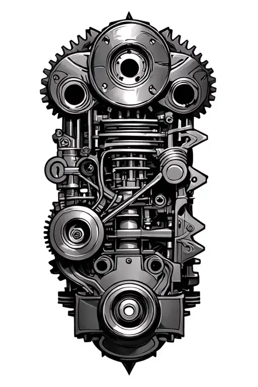 An Intricate Engine Design With Gears And Pistons
