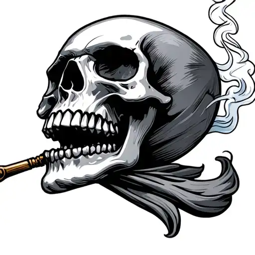 Gangster Smoking Skull