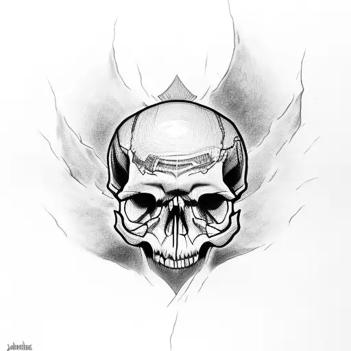 Skull With Dragger Going Through It