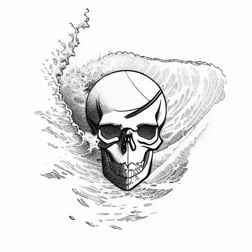 A Surfer Catching A Wave Inside A Skull