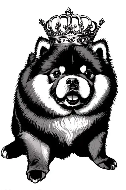 Minimilistic Chow Chow With A Crown
