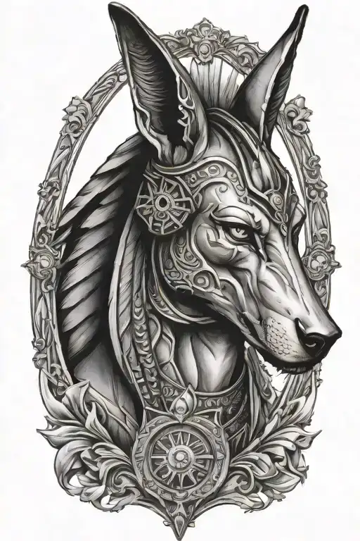 Watch And Anubis Portrait With Half