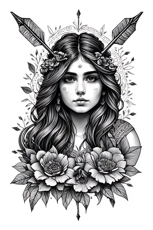 Boho Arrow Sister Memorial Tattoo Design Inspired