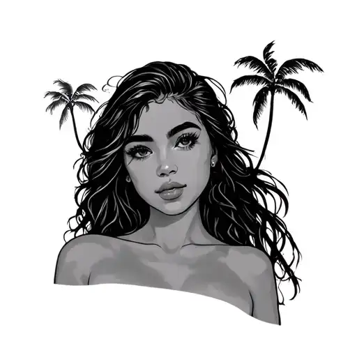 Female Topless Beachgoer