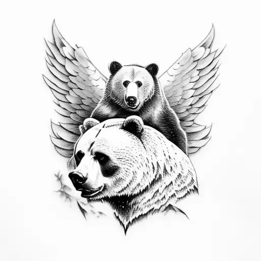Bear With Eagle And Angel
