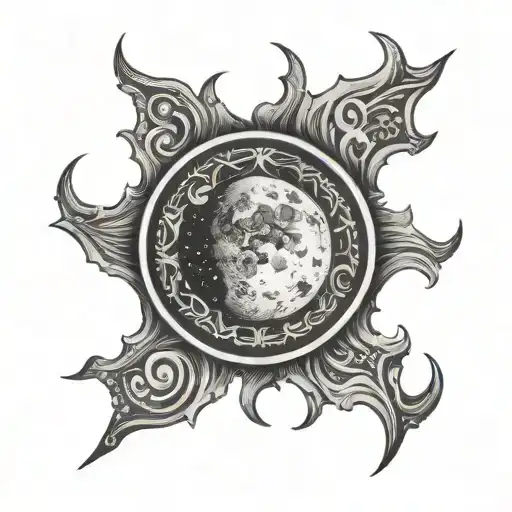 Blood Moon Symbol In Indian Ink