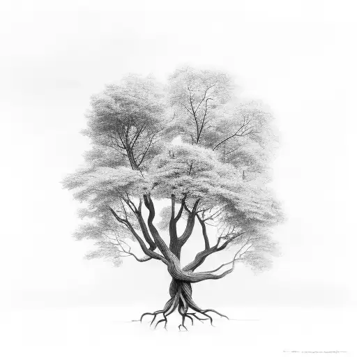 Stairs Leading Down To Tree Roots