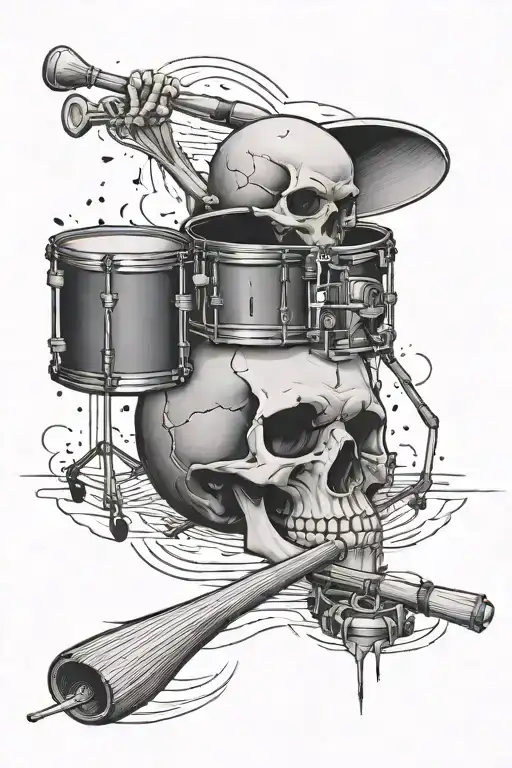 Skull And Drum Sticks