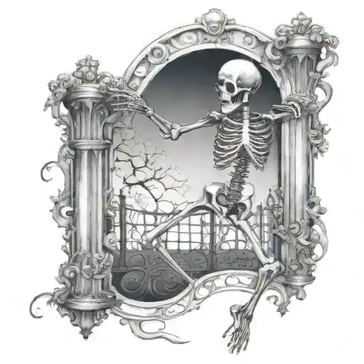 Dancing Skeleton By Forged Iron Gates